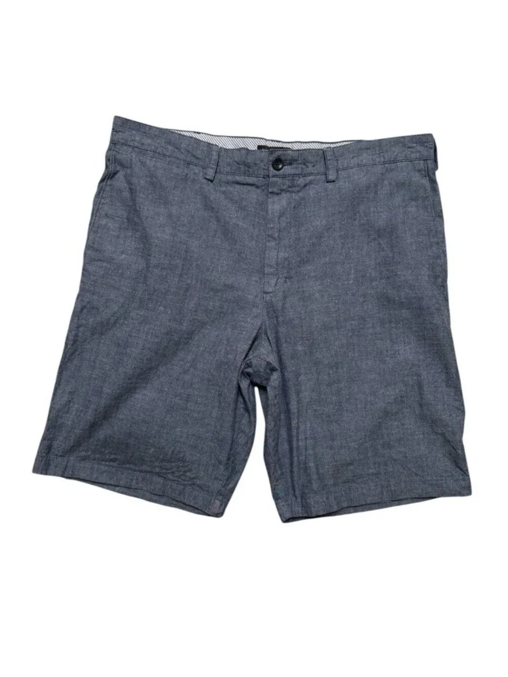 Banana Republic Linen Cotton Shorts Size 38 Blue Flat Front Casual